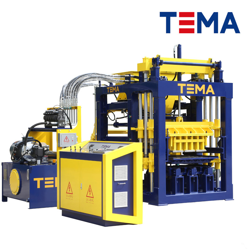 Máquina china TEMA TM6000 para fabricar bloques de hormigón de bajo coste.