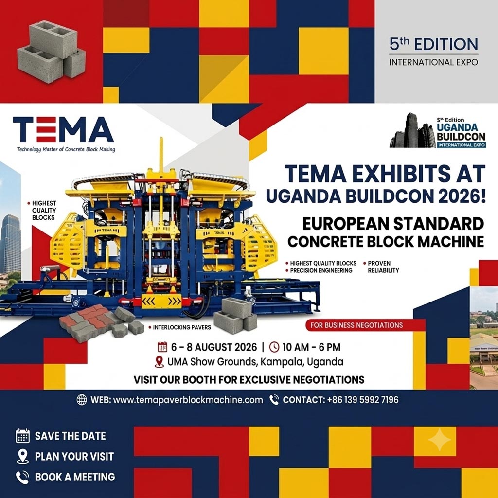 Visite TEMA en Uganda Buildcon 2026 (Stand: B1) – 6-8 de agosto de 2026