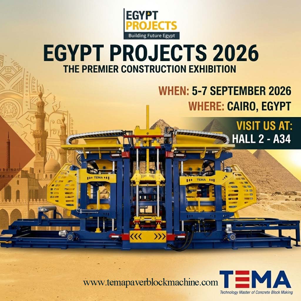¡TEMA se une a Egypt Projects 2026 con la tecnología más avanzada para la fabricación de bloques!